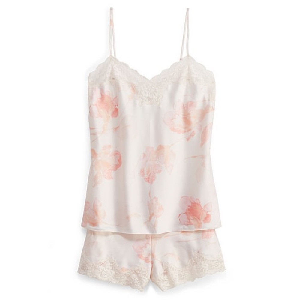 Lauren Ralph Lauren Lace Trim Satin PJ set